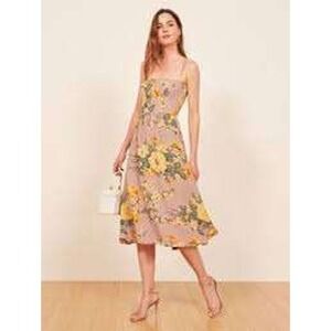 Reformation Ceylon Maxi Dress Size 0 Antoinette Floral Smocked Bodice‎ Pink